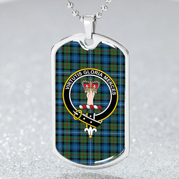 Robertson Hunting Ancient Clan Badge Classic Tartan Dog Tag Necklace