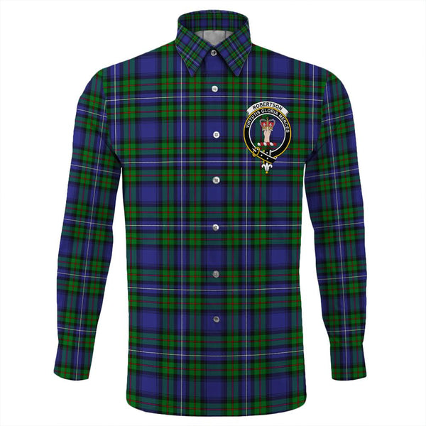 Robertson Hunting Modern Tartan Classic Crest Long Sleeve Button Shirt