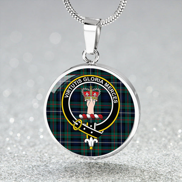 Robertson Hunting Modern Clan Badge Tartan Classic Circle Necklace