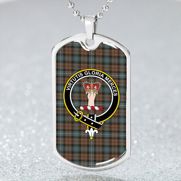 Robertson Hunting Weathered Clan Badge Classic Tartan Dog Tag Necklace