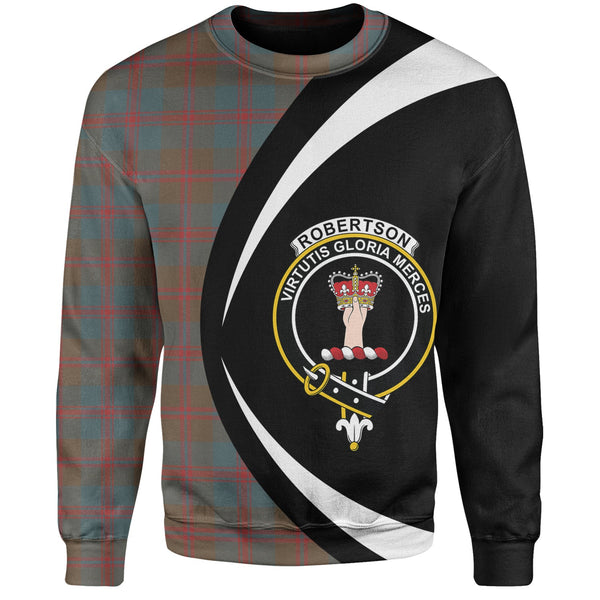 Robertson of Struan Weathered Clan Badge Tartan Sweatshirt Circle Style Personalized