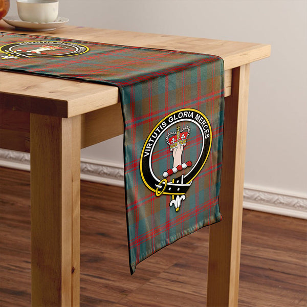 Robertson of Struan Weathered Clan Badge Tartan Table Runner