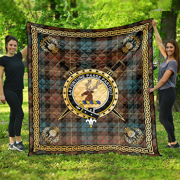 Rollo Weathered Clan Badge Tartan Premium Quilt Celtic Shield