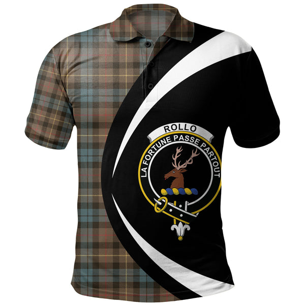 Rollo Weathered Clan Badge Tartan Polo Shirt Circle Style Personalized