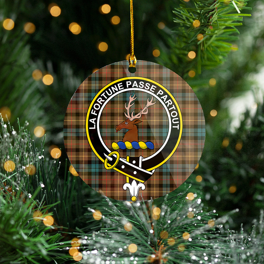 Rollo Weathered Clan Badge Tartan Plastic Christmas Ornaments