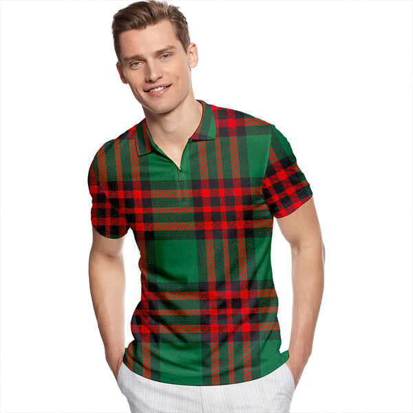 Romsdal Norway Modern Tartan Classic Lapel Zip Short Sleeve Polo