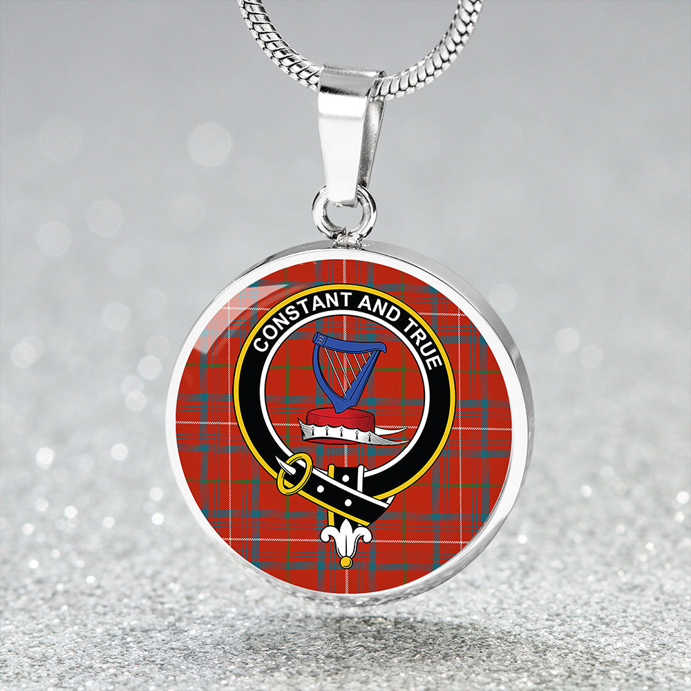 Rose Ancient Clan Badge Tartan Classic Circle Necklace