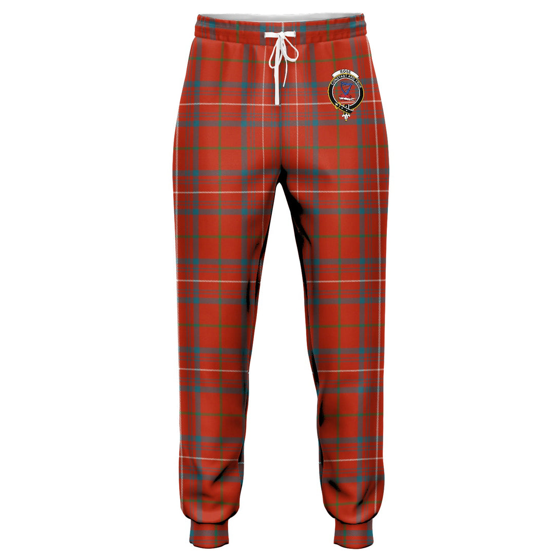 Rose Ancient Clan Badge Tartan Jogger Pants