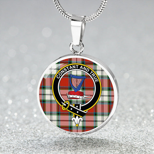 Rose Dress Ancient Clan Badge Tartan Classic Circle Necklace