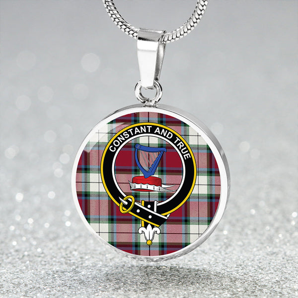 Rose Dress Modern Clan Badge Tartan Classic Circle Necklace