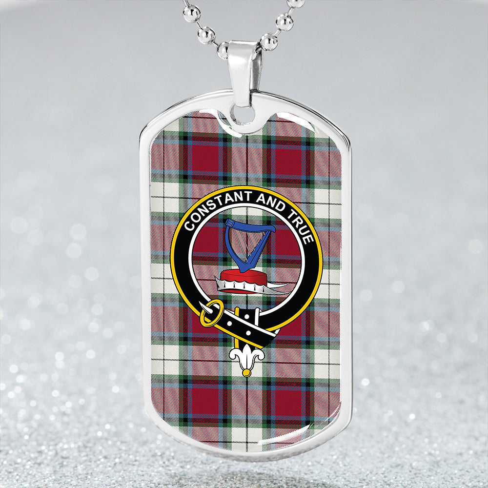 Rose Dress Modern Clan Badge Classic Tartan Dog Tag Necklace