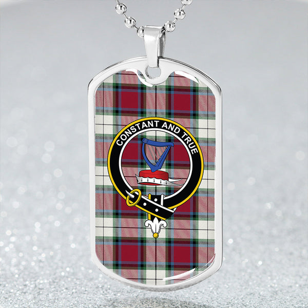 Rose Dress Modern Clan Badge Classic Tartan Dog Tag Necklace