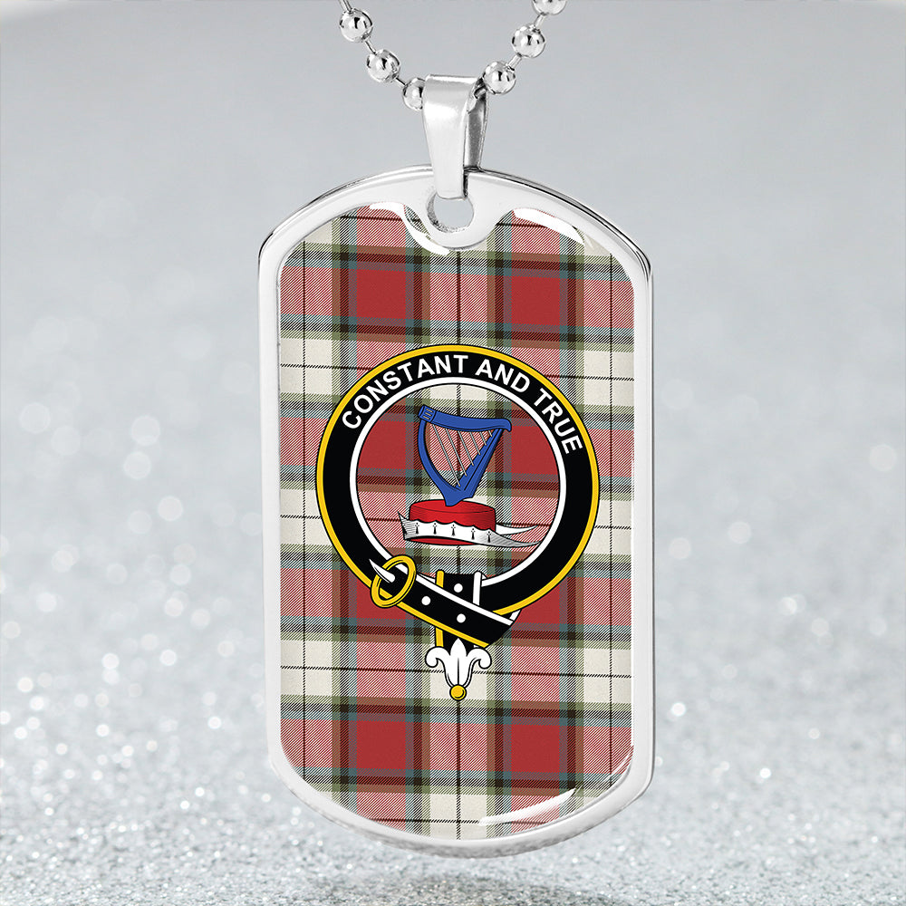 Rose Dress Weathered Clan Badge Classic Tartan Dog Tag Necklace