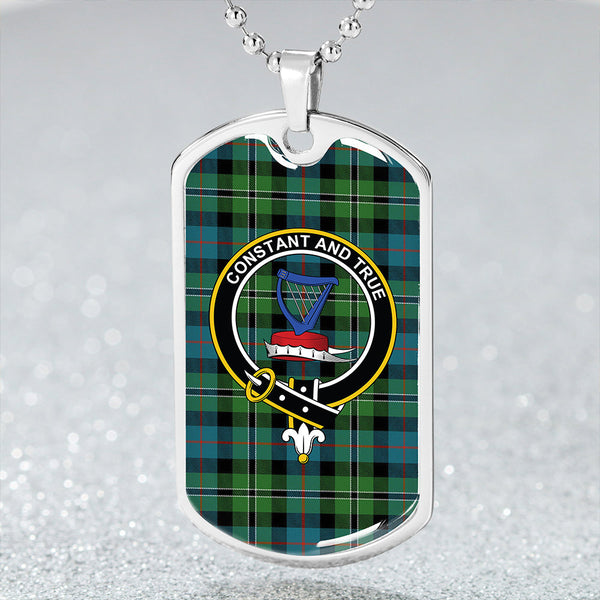 Rose Hunting Ancient Clan Badge Classic Tartan Dog Tag Necklace