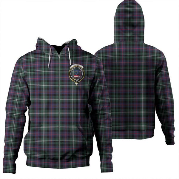 Rose Hunting Modern Tartan Classic Crest Zipper Hoodie