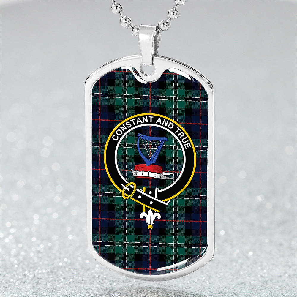 Rose Hunting Modern Clan Badge Classic Tartan Dog Tag Necklace