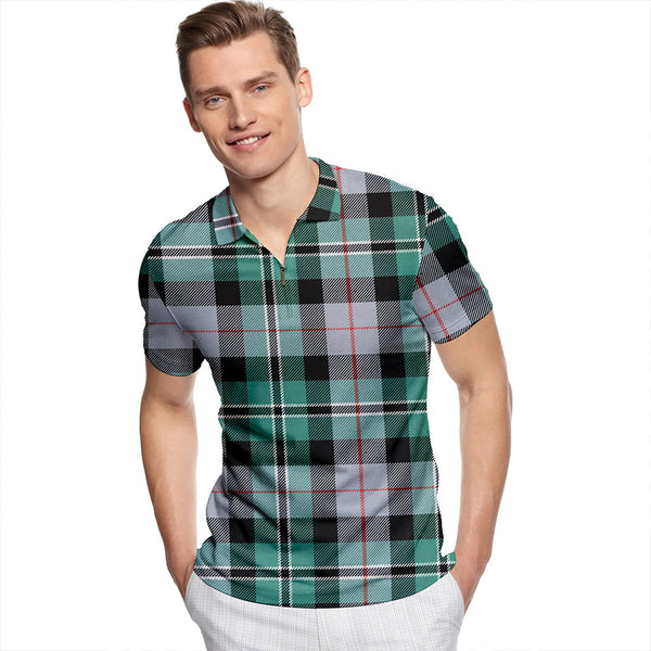 Rose Hunting #2 Ancient Tartan Classic Lapel Zip Short Sleeve Polo