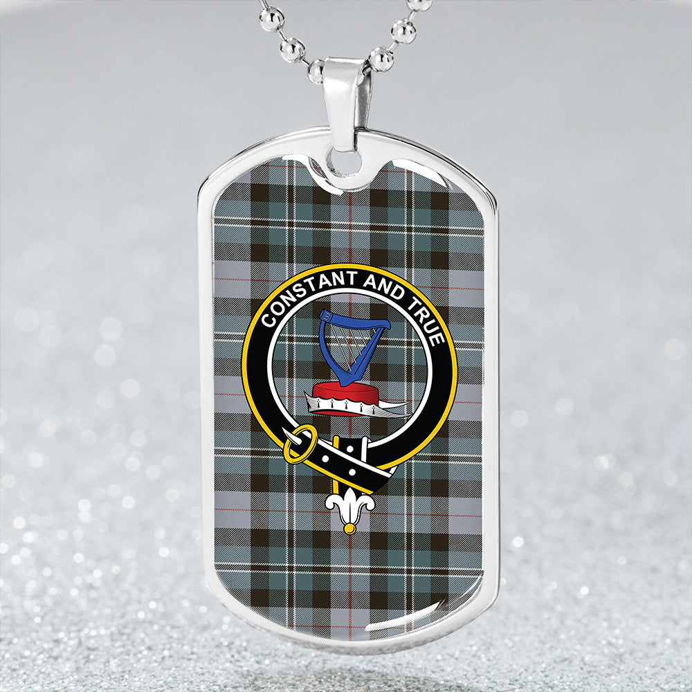 Rose Hunting #2 Weathered Clan Badge Classic Tartan Dog Tag Necklace