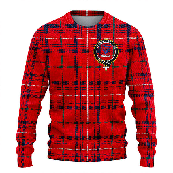 Rose Modern Clan Badge Tartan Knitted Sweater