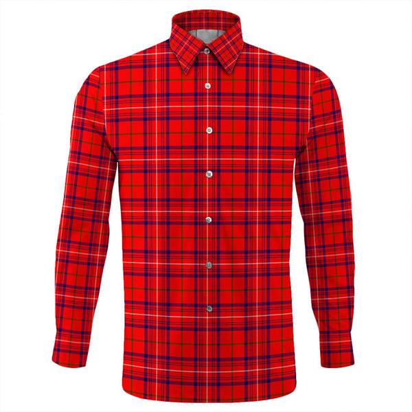 Rose Modern Tartan Classic Long Sleeve Button Shirt