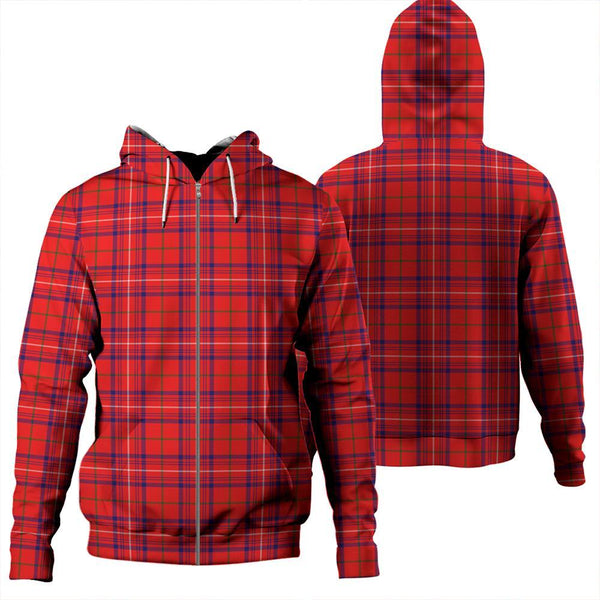 Rose Modern Tartan Classic Zipper Hoodie