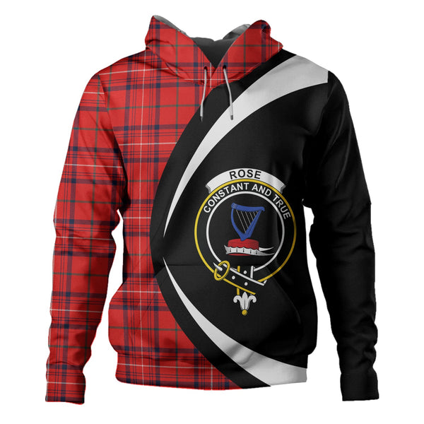 Rose Modern Clan Badge Tartan Hoodie Circle Style