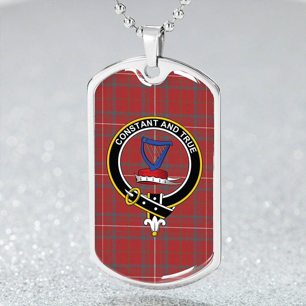 Rose Weathered Clan Badge Classic Tartan Dog Tag Necklace