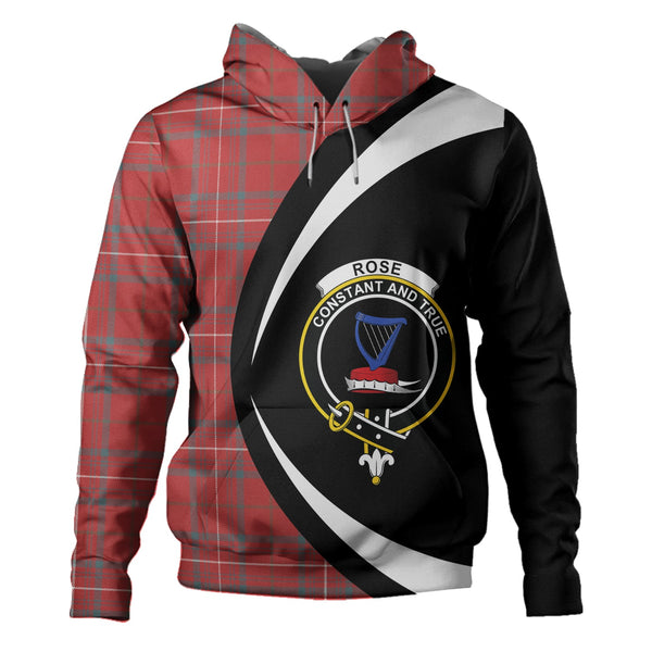 Rose Weathered Clan Badge Tartan Hoodie Circle Style