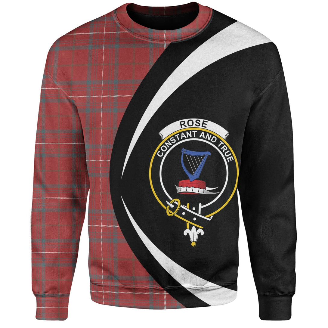 Rose Weathered Clan Badge Tartan Sweatshirt Circle Style Personalized