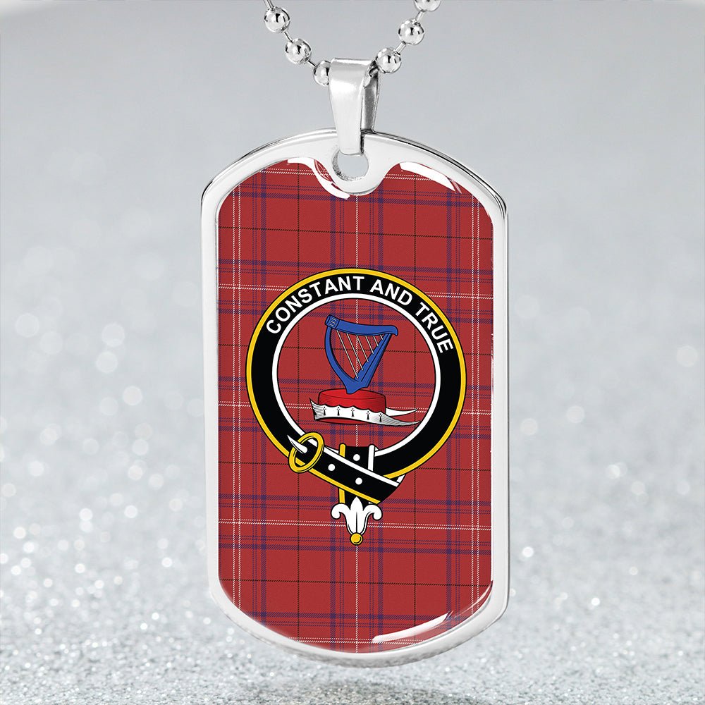 Rose of Kilravock Weathered Clan Badge Classic Tartan Dog Tag Necklace