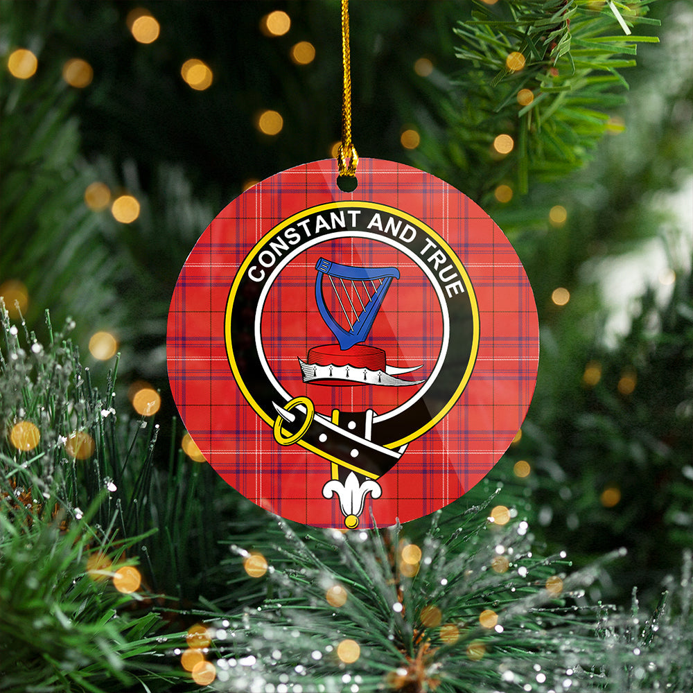 Rose of Kilravock Weathered Clan Badge Tartan Plastic Christmas Ornaments