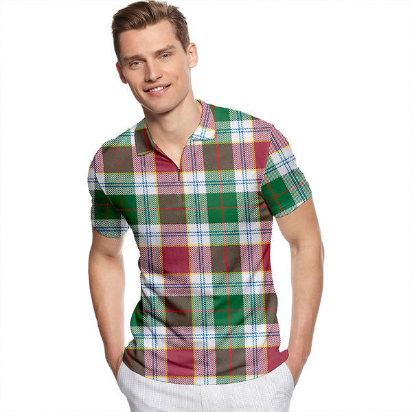 Rosevear Ancient Tartan Classic Lapel Zip Short Sleeve Polo