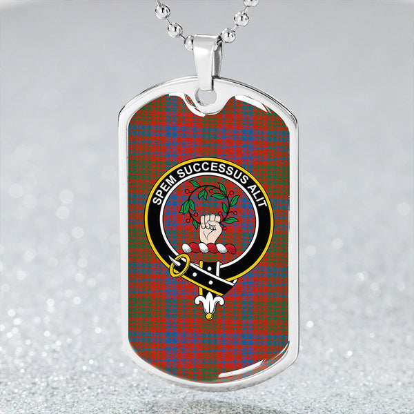 Ross Ancient Clan Badge Classic Tartan Dog Tag Necklace