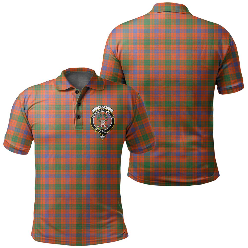 Ross Ancient Tartan Classic Crest Polo Shirt