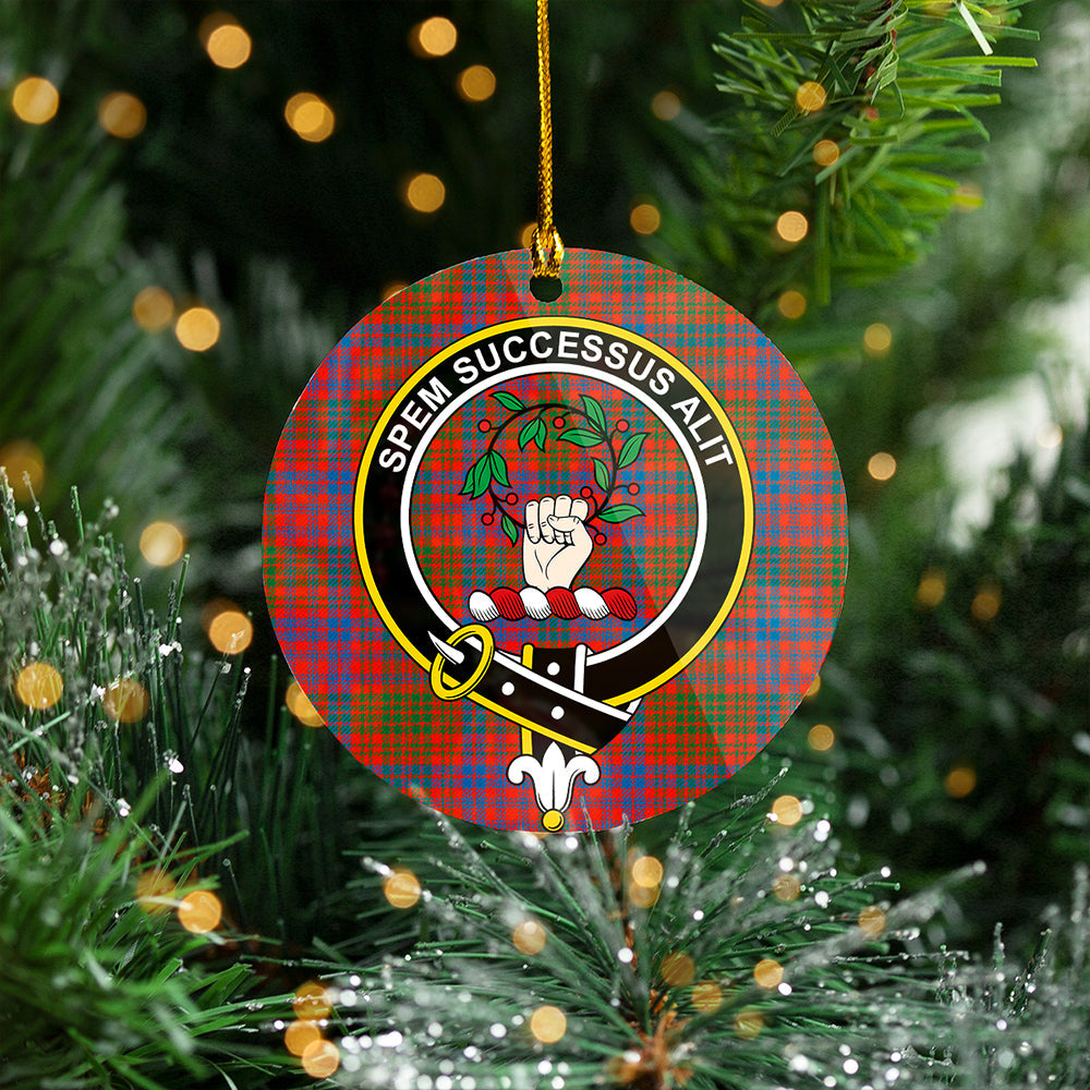 Ross Ancient Clan Badge Tartan Plastic Christmas Ornaments