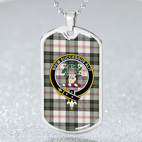 Ross Arisaid Weathered Clan Badge Classic Tartan Dog Tag Necklace