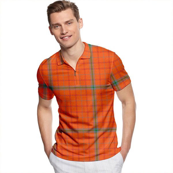 Ross David Ancient Tartan Classic Lapel Zip Short Sleeve Polo