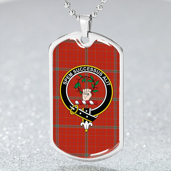 Ross David Modern Clan Badge Classic Tartan Dog Tag Necklace