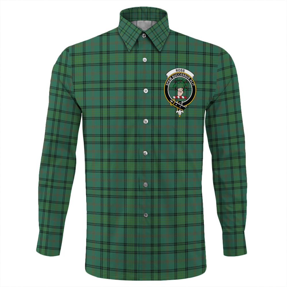 Ross Hunting Ancient Tartan Classic Crest Long Sleeve Button Shirt