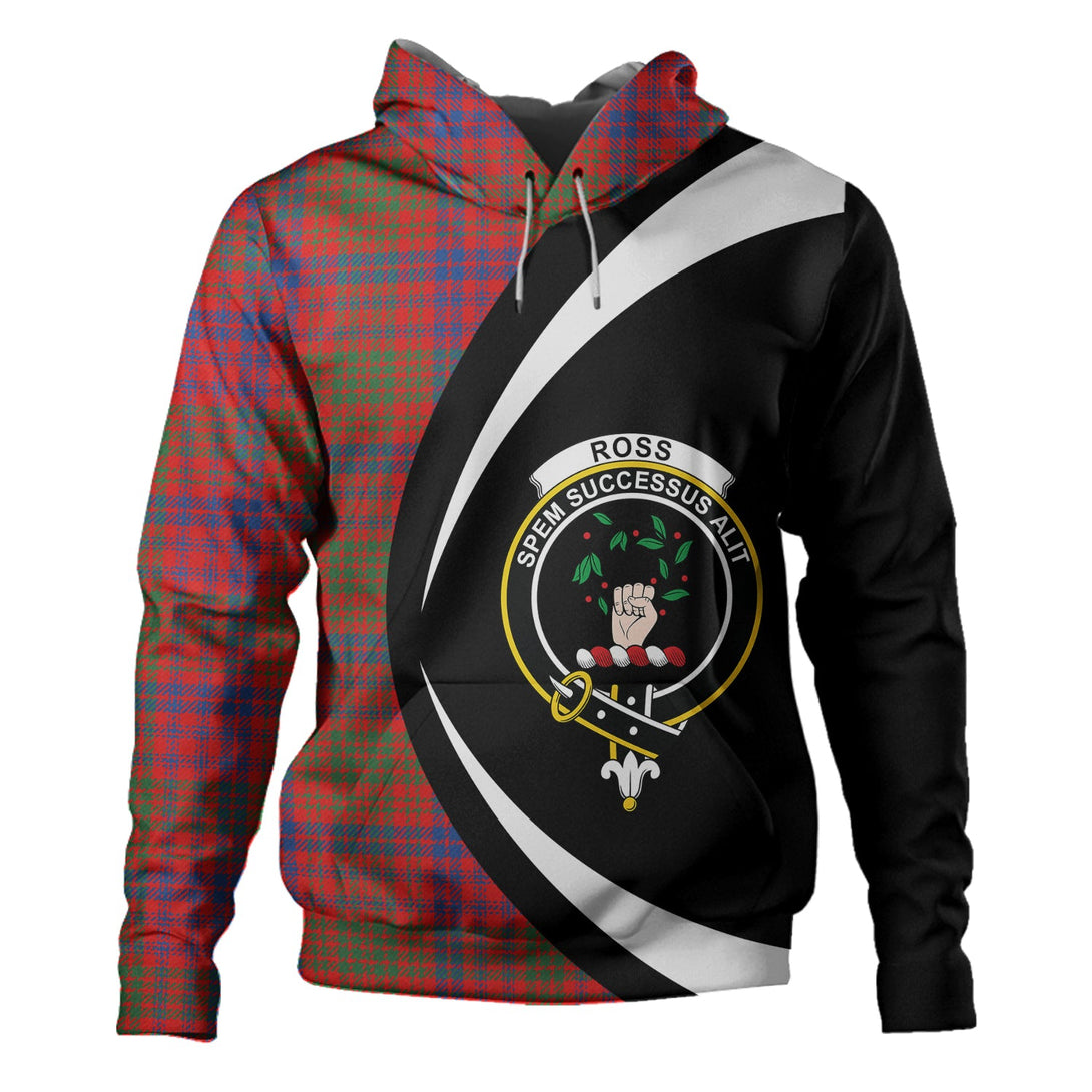 Ross Modern Clan Badge Tartan Hoodie Circle Style