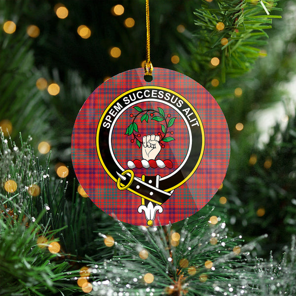 Ross Weathered Clan Badge Tartan Plastic Christmas Ornaments