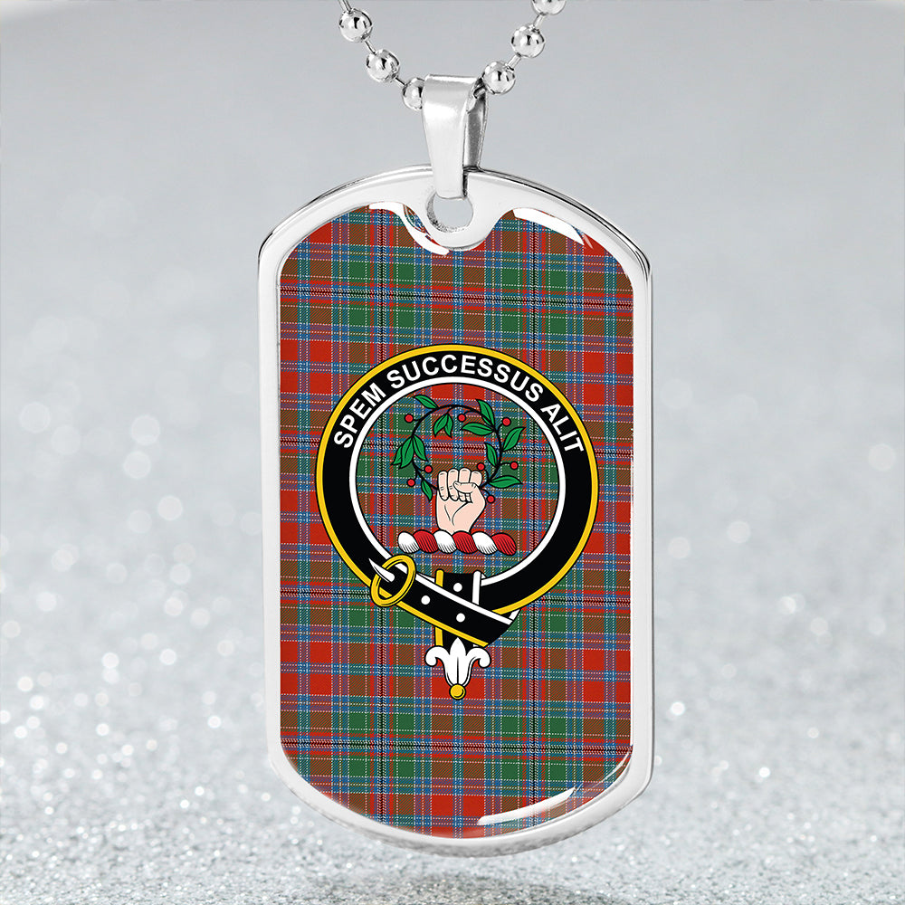 Ross Wedding Dress Ancient Clan Badge Classic Tartan Dog Tag Necklace