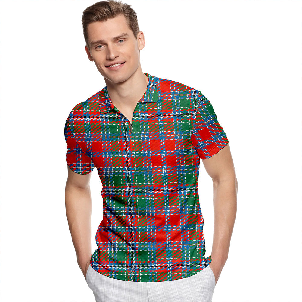 Ross Wedding Dress Ancient Tartan Classic Lapel Zip Short Sleeve Polo