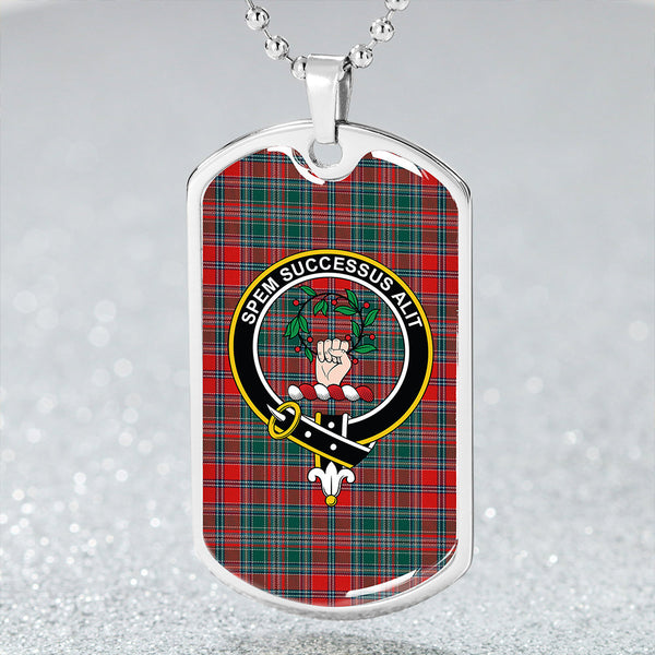 Ross Wedding Dress Modern Clan Badge Classic Tartan Dog Tag Necklace