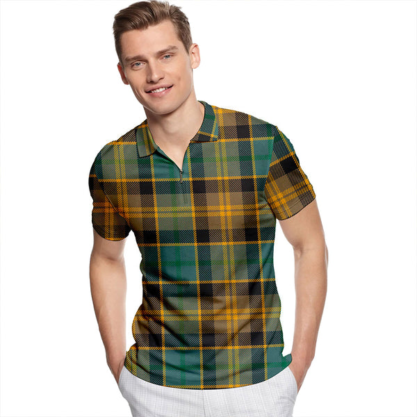 Rothesay #2 Modern Tartan Classic Lapel Zip Short Sleeve Polo