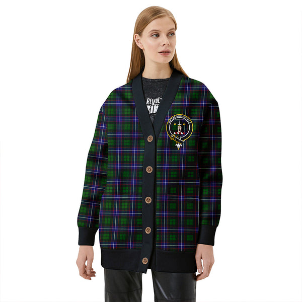 Russell Modern Clan Badge Tartan V-neck Cardigan