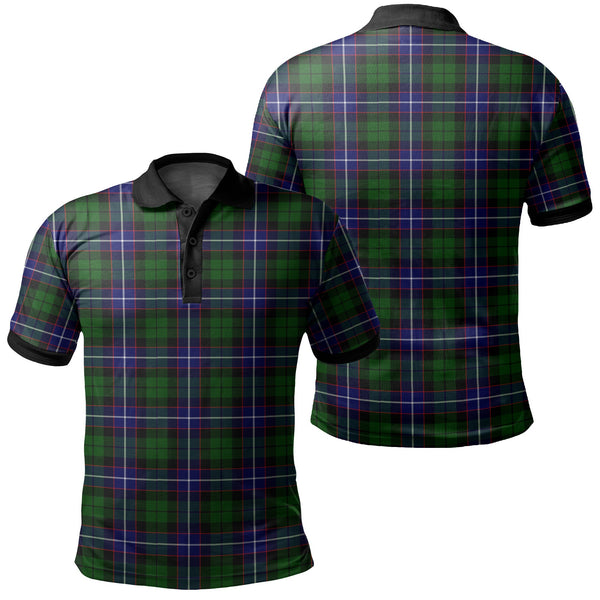 Russell Modern Tartan Classic Polo Shirt Black Neck 2 Style