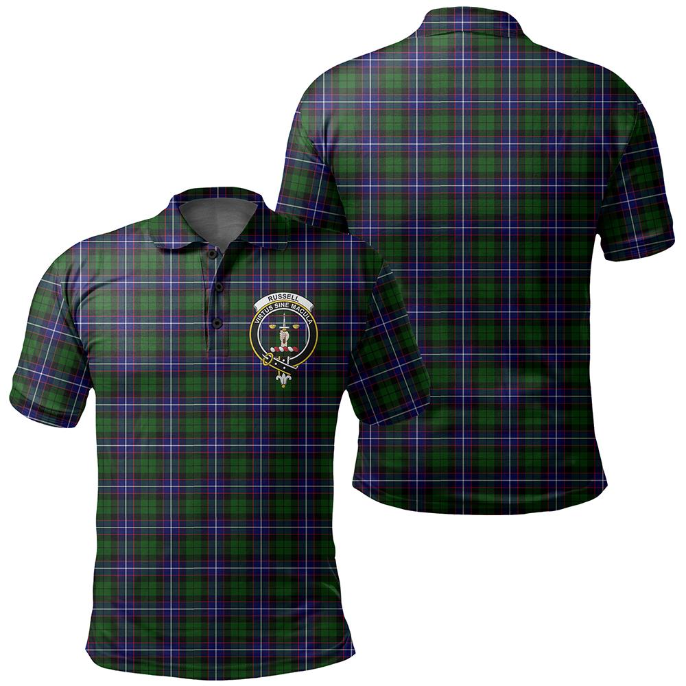 Russell Modern Tartan Classic Crest Polo Shirt