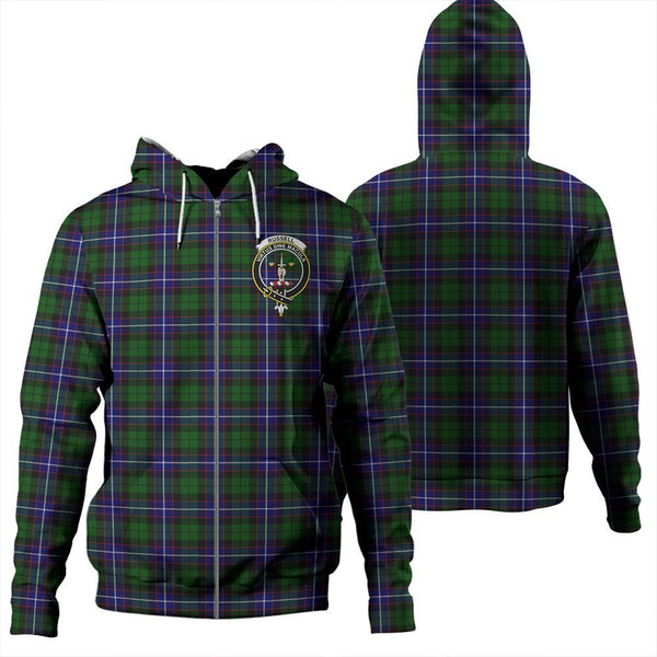 Russell Modern Tartan Classic Crest Zipper Hoodie