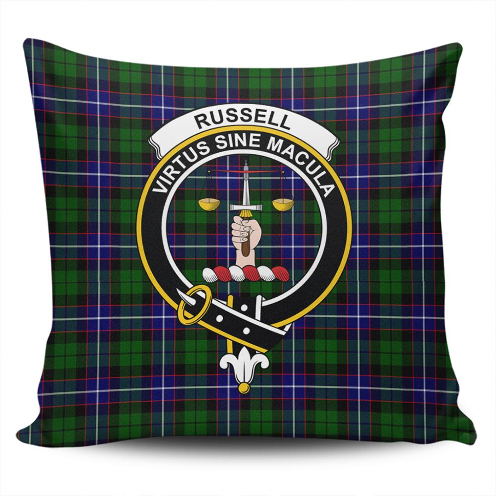 Russell Modern Tartan Classic Crest Pillow Cover